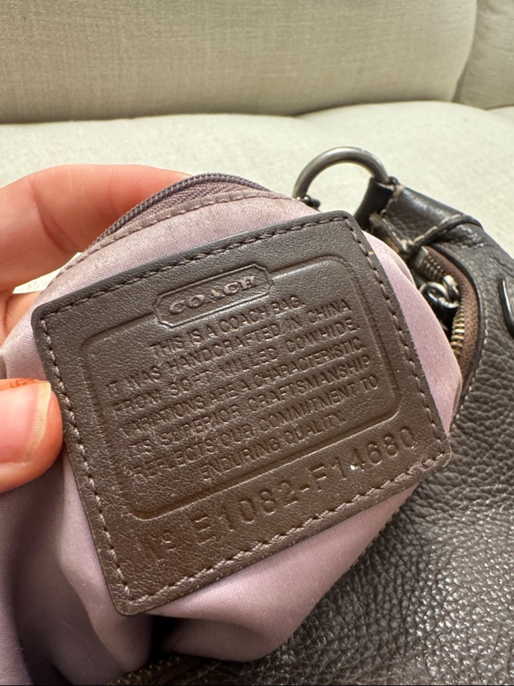 COACH Chocolate Brown Pebbled Leather Hobo Shoulder Bag Y2K Boho Slouch Purse - Picture 4 of 11